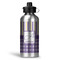 Purple Gingham & Stripe Water Bottle - Aluminum - 20 oz (Personalized)