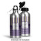 Purple Gingham & Stripe Aluminum Water Bottle - Alternate lid options