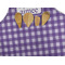 Purple Gingham & Stripe Apron - Pocket Detail with Props