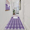 Purple Gingham & Stripe Area Rug Sizes - In Context (vertical)
