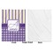 Purple Gingham & Stripe Baby Blanket (Single Side - Printed Front, White Back)