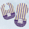 Purple Gingham & Stripe Baby Minky Bib & New Burp Set