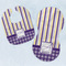 Purple Gingham & Stripe Baby Bib & Burp Set w/ Name and Initial