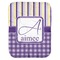 Purple Gingham & Stripe Baby Swaddling Blanket (Personalized)