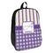 Purple Gingham & Stripe Backpack - angled view