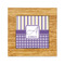 Purple Gingham & Stripe Bamboo Trivet with 6" Tile - FRONT