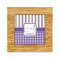 Purple Gingham & Stripe Bamboo Trivet with Ceramic Tile Insert (Personalized)