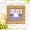 Purple Gingham & Stripe Bamboo Trivet with 6" Tile - LIFESTYLE