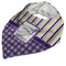 Purple Gingham & Stripe Bandana Closed