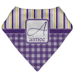 Purple Gingham & Stripe Bandana Bib (Personalized)
