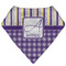 Purple Gingham & Stripe Bandana Folded Flat
