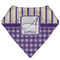 Purple Gingham & Stripe Bandana Bib (Personalized)