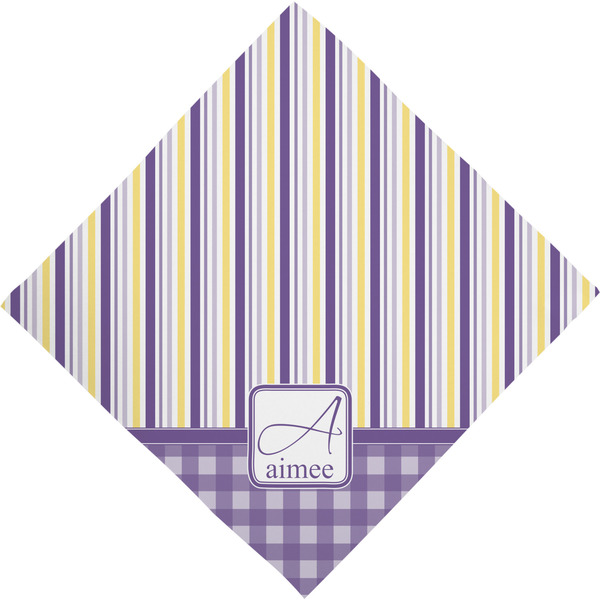 Purple Gingham & Stripe Bandana - Full View