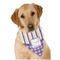 Purple Gingham & Stripe Dog Bandana Scarf w/ Name and Initial