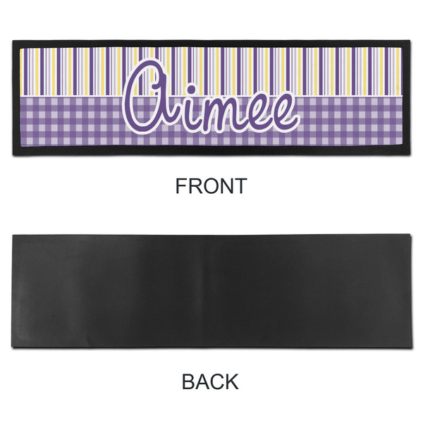 Purple Gingham & Stripe Bar Mat - Large - APPROVAL