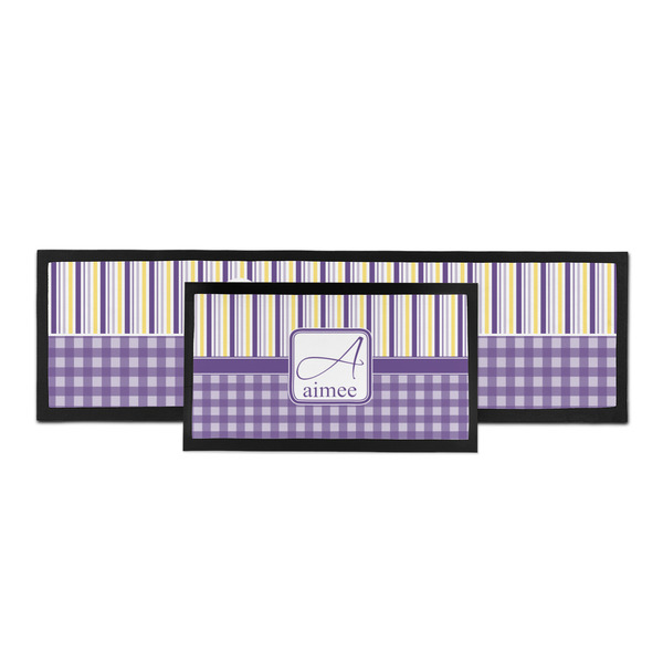 Purple Gingham & Stripe Bar Mat - Parent Main