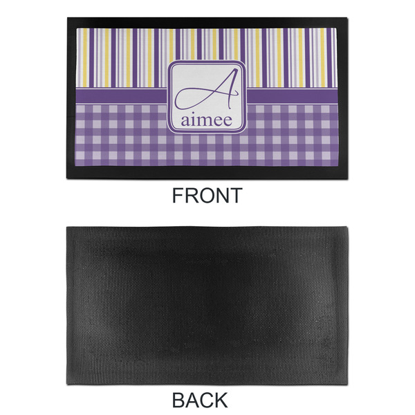 Purple Gingham & Stripe Bar Mat - Small - APPROVAL