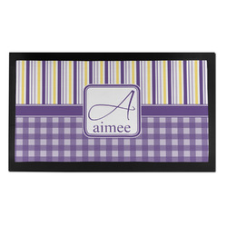 Purple Gingham & Stripe Bar Mat - Small (Personalized)