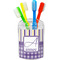 Purple Gingham & Stripe Bathroom Accessories Set (Personalized)