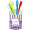 Purple Gingham & Stripe Toothbrush Holder (Personalized)