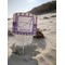 Purple Gingham & Stripe Beach Spiker white on beach with sand
