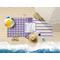Purple Gingham & Stripe Beach Towel Lifestyle