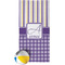 Purple Gingham & Stripe Beach Towel w/ Beach Ball