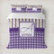 Purple Gingham & Stripe Bedding Set- Queen Lifestyle - Duvet