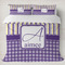 Purple Gingham & Stripe Bedding Set- King Lifestyle - Duvet