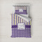 Purple Gingham & Stripe Duvet Cover Set - Twin (Personalized)