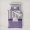 Purple Gingham & Stripe Bedding Set- Twin XL Lifestyle - Duvet