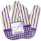 Purple Gingham & Stripe Baby Bib w/ Name and Initial