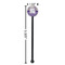 Purple Gingham & Stripe Black Plastic 5.5" Stir Stick - Round - Dimensions