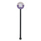 Purple Gingham & Stripe Black Plastic 5.5" Stir Stick - Round - Single Stick