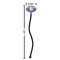 Purple Gingham & Stripe Black Plastic 7" Stir Stick - Oval - Dimensions