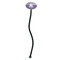 Purple Gingham & Stripe Black Plastic 7" Stir Stick - Oval - Single Stick