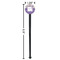 Purple Gingham & Stripe Black Plastic 7" Stir Stick - Round - Dimensions