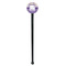 Purple Gingham & Stripe Black Plastic 7" Stir Stick - Round - Single Stick