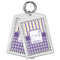 Purple Gingham & Stripe Bling Keychain - MAIN