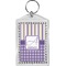 Purple Gingham & Stripe Bling Keychain (Personalized)