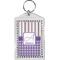 Purple Gingham & Stripe Bling Keychain (Personalized)