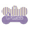 Purple Gingham & Stripe Bone Shaped Dog ID Tag - Large - Front