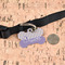 Purple Gingham & Stripe Bone Shaped Dog ID Tag - Large - In Context