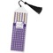 Purple Gingham & Stripe Bookmark with tassel - Flat