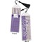 Purple Gingham & Stripe Bookmark with tassel - Front and Back