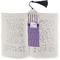 Purple Gingham & Stripe Bookmark with tassel - In book