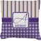 Purple Gingham & Stripe Burlap Pillow 18"
