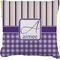 Purple Gingham & Stripe Burlap Pillow 22"