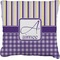 Purple Gingham & Stripe Burlap Pillow 24"