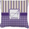 Purple Gingham & Stripe Faux-Linen Throw Pillow 26" (Personalized)